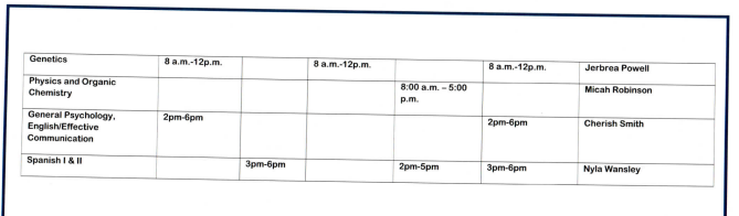 TC Tutorial Schedule November